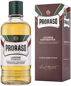 Odżywczy lotion po goleniu Proraso dla twardego zarostu z masłem shea i olejem sandałowym 400 ml (8004395006779). Kosmetyki po goleniu