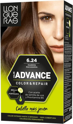 Farba kremowa z utleniaczem do włosów Llongueras Color Advance Hair Colour 6.24 Macadamia Brown 125 ml (8411126005817). Farby do włosów