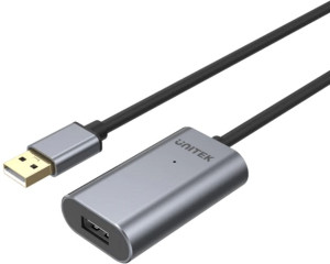 Kabel-przedłużacz Unitek USB 2.0 20m AM/AF Premium + DC (Y-274). Kable, adaptery i przejściówki