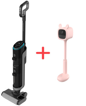 Odkurzacz akumulatorowy Ezviz RH1 + IP Kamera Ezviz BM1 Peach Bunny wideo niania (RH1+BM1 ROŻ). Odkurzacze bezprzewodowe