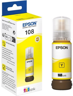 Tusz Epson EcoTank 108 Yellow 70 ml (8715946712369). Atramenty