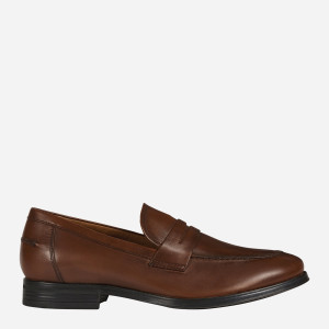 Loafersy męskie skórzane Geox U028QD000NC 41.5 Ciemnobrązowe (8050036062215). Półbuty męskie