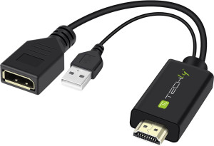 Kabel adapter Techly HDMI - DisplaPort 0.2 m Black (8051128109542). Kable, adaptery i przejściówki