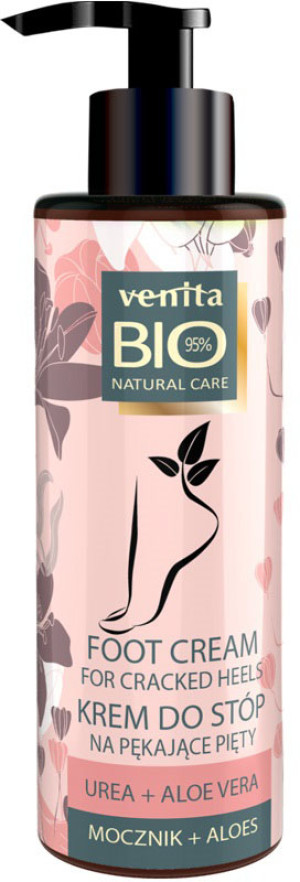 Krem na pękające pięty Venita Bio Natural Care regenerujący bio mocznik + ekstrakt z aloesu 100 ml (5902101520263). Pielęgnacja stóp