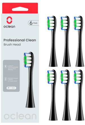 Końcówka do elektrycznej szczoteczki do zębów Oclean Professional Clean 6szt Black. Szczoteczki elektryczne i irygatory