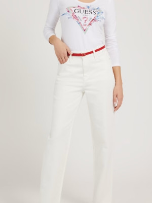 Jeansy regular fit damskie Guess W2GA73D4IF2 30-32 Białe (7628067239053). Jeansy damskie