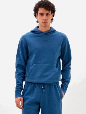 Bluza męska z kapturem kangurka Reebok Ri Washed Oth Hood 100075315 2XL Niebieska (1200143280645). Bluzy z kapturem męskie