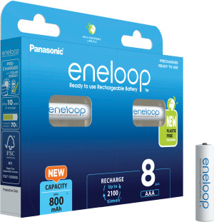 Akumulatorki Panasonic Eneloop AAA 800 8BP mAh 8 szt. (BK-4MCDE/8BE). Baterie i akumulatorki