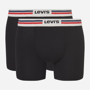 Zestaw majtek męskich typu bokserki 2 szt Levi's Logo Boxer Brief Org 2P 7012228430010 S Czarny (8720245437905). Majtki męskie