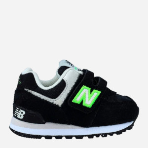 Sneakersy chłopięce New Balance 574 IV574CL1 22.5 (6US) Czarne z jasnozielonym (196307206372). Buty sportowe i sneakersy chłopięce