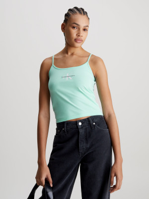 Koszulka na ramiączkach damska Calvin Klein Jeans J20J223105-CCP XS Miętowa (8720109332803). Koszulki na ramiączkach damskie