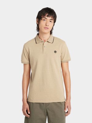 Koszulka polo męska Timberland TB0A26NF-DH41 S Beżowa (194902913633). Koszulki polo męskie