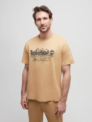 T-shirt męski bawełniany Timberland TB0A5UFU S Beżowy (194903902292). T-shirty męskie