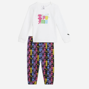Dres chłopięcy (bluza bez kaptura + spodnie) Puma X Trolls Minicats Crew Jogger Tr 62483702 80 cm Wielokolorowy (4099685567072). Komplety sportowe chłopięce