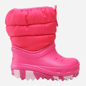 Śniegowce dziecięce dla dziewczynki ocieplane Crocs Classic Neo Puff Boot K 207684 33-34 Różowe (191448883604). Kozaki i śniegowce dziewczęce