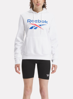 Bluza z kapturem damska ocieplana Reebok Identity Big Logo Fleece Hoodie 100071943 S Biała (4066764794056). Bluzy z kapturem damskie