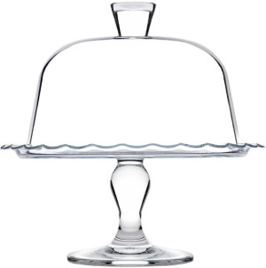 Patera na ciasto z kloszem Pasabahce Petite Patisserie szklana 26.4 cm (8693357524774). Naczynia do serwowania