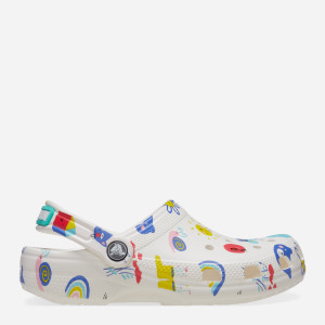 Chodaki dziecięce dla dziewczynki Crocs Classic Doodle Print Clog K 210356-94S 32-33 Białe (196265775842). Chodaki dziewczęce