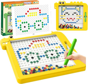 Tablica magnetyczna-mozaika Woopie Montessori MagPad Dinozaur Żółty 110 elementów (5904326948204). Mozaiki dla dzieci