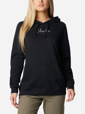 Bluza damska z kapturem długa Columbia Trek Graphic Treatment Hoodie 2051611011 S Czarna (195981031331). Bluzy z kapturem damskie