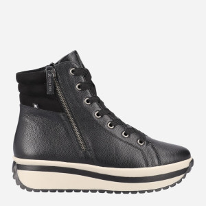 Zimowe trzewiki damskie skórzane RIEKER W0962-00 36 (3.5UK) 23.3 cm Czarne (4061811125302). Buty za kostkę damskie