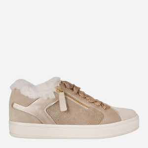 Zimowe sneakersy damskie ocieplane z futerkiem Geox D26FFA0BS22-C6738 37 Beżowe (8050036771308). Tenisówki i trampki damskie
