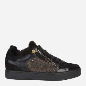 Zimowe sneakersy damskie ocieplane z futerkiem Geox D26FFA0BS22-C9999 36 Czarne (8050036771377). Tenisówki i trampki damskie
