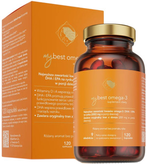 Suplement diety MyBestPharm MyBestOmega-3 120 kapsulek (5904824651200). Oleje rybne i kwasy omega