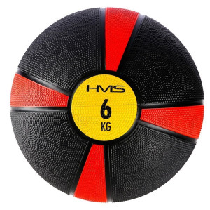 Piłka lekarska HMS 6 kg Czarno-czerwona (5907695540024). Piłki do ćwiczeń
