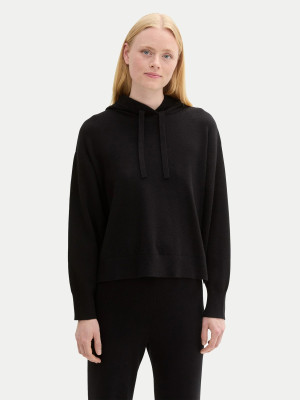 Bluza z kapturem damska Tom Tailor 1043338 S Czarna (4068127059093). Bluzy z kapturem damskie