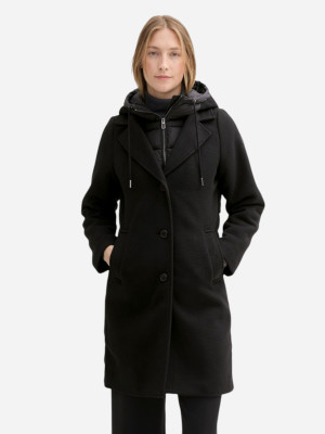 Płaszcz damski z kapturem Tom Tailor 1042904 XS Czarny (4068127220660). Płaszcze damskie