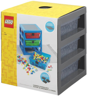 Regał dla przechowywania klocków konstrukcyjnych LEGO z szufladami Szary (5006608). Skrzynie na zabawki