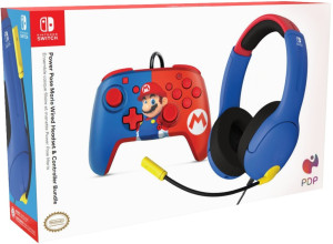 Zestaw do gry PDP Mario bundle: Airlite Headset and Mario Power Pose Controller (0708056070298). Kontrolery do gier