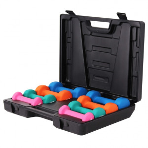 Zestaw hantelek gimnastycznych Gorilla Sports w walizce 10 kg (4250663102191). Hantle