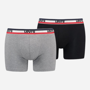 Zestaw majtek męskich typu bokserki 2 szt Levi's Logo Boxer Brief Organic Co 2P 7012239080030 S Czarny/Szary (8720245438179). Majtki męskie