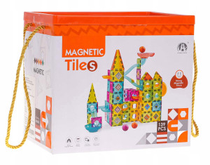 Zestaw klocków magnetycznych Zamek Tor Kulka 139 elementów (5903864980813). Klocki