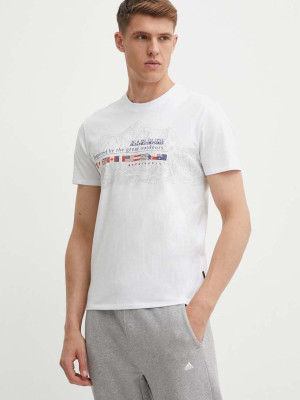 Koszulka męska bawełniana Napapijri S-Turin 1 NP0A4HQG0021 2XL Biała (194905930392). T-shirty męskie