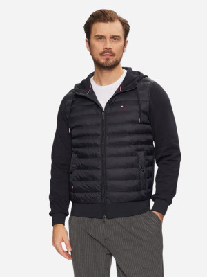 Kurtka przejściowa męska z kapturem Tommy Hilfiger MW0MW39007-DW5 M Ciemnogranatowa (8720638246039). Kurtki przejściowe męskie