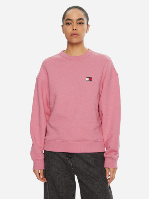 Bluza damska bez kaptura oversize Tommy Jeans DW0DW19408-TVW M Różowa (8720638580416). Bluzy bez kaptura damskie
