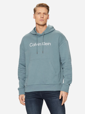Bluza męska z kapturem kangurka Calvin Klein K10K111345-CFQ L Niebieska (8721107026718). Bluzy z kapturem męskie