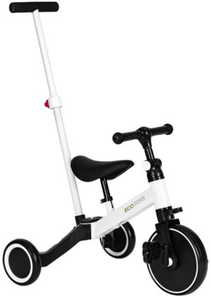 Rowerek biegowy EcoToys z rączka do prowadzenia YM-BT-6 Push White (5903769975563). Rowerki biegowe dla dzieci
