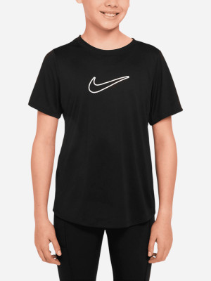 Koszulka dziewczęca młodzieżowa bawełniana Nike One Fitted FZ5600-010 M (137-147 cm) Czarna. T-shirty dziewczęce
