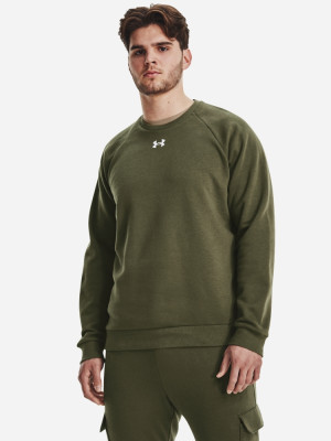 Bluza bez kaptura męska Under Armour UA Rival Fleece Crew 1379755-390 XL Khaki (196884157104). Bluzy bez kaptura męskie