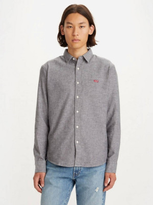 Koszula męska bawełniana Levi's Ls Battery Hm Shirt Slim Black Agate Ox 86625-0018 M Szara (5401043441129). Koszule męskie