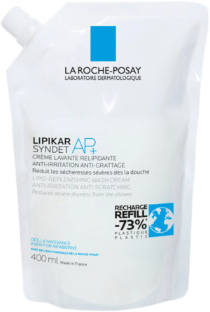 Wkład wymienny Kremowy żel pod prysznic La Roche-Posay Lipikar Syndet AP+ nawilżający 400 ml (3337875735766/3337875943901). Żele pod prysznic