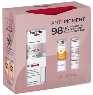 Zestaw do pielęgnacji twarzy Eucerin Serum Anti-Pigment 30 ml + Krem z filtrem SPF50 Pigment Control 7 ml + Korektor w kredce do twarzy Anti-Pigment przeciw przebarwieniom 5 ml (4005800362729