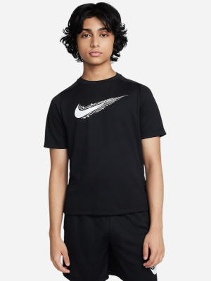 Koszulka chłopięca Nike B Nk Df Multi Ss Top Hbr HF8100-010 122-128 XS Czarna (197859932474). T-shirty chłopięce