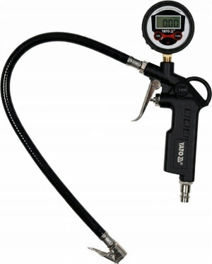 Pistolet pneumatyczny YATO cyfrowy manometr LCD YT-23702 (5906083044359). Pistolety do pompowania kół