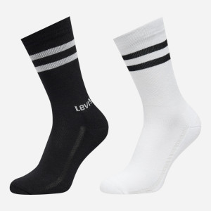 Zestaw skarpet męskich Levi`s Regular Cut Sport Stripe 2P 37157-1063 43/46 2 pary Biały/Czarny. Skarpety męskie