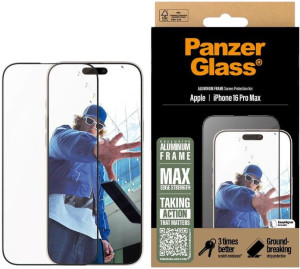 Szkło hartowane PanzerGlass Aluminum Frame Ultra-Wide Fit do Apple iPhone 16 Pro Max (PG_2852). Szkła hartowane